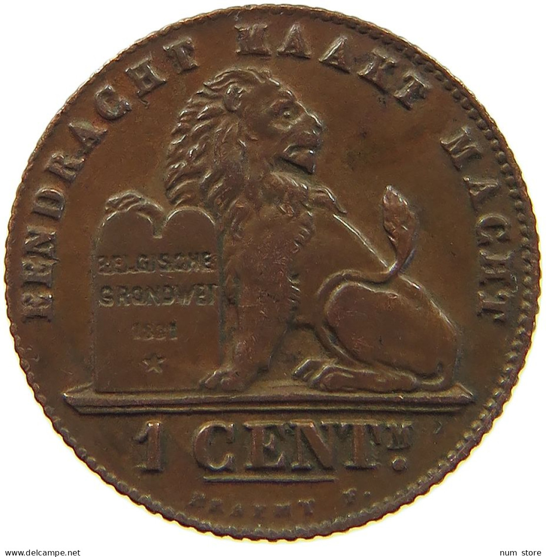 BELGIUM 1 CENTIME 1912 #s008 0199 - 1 Cent