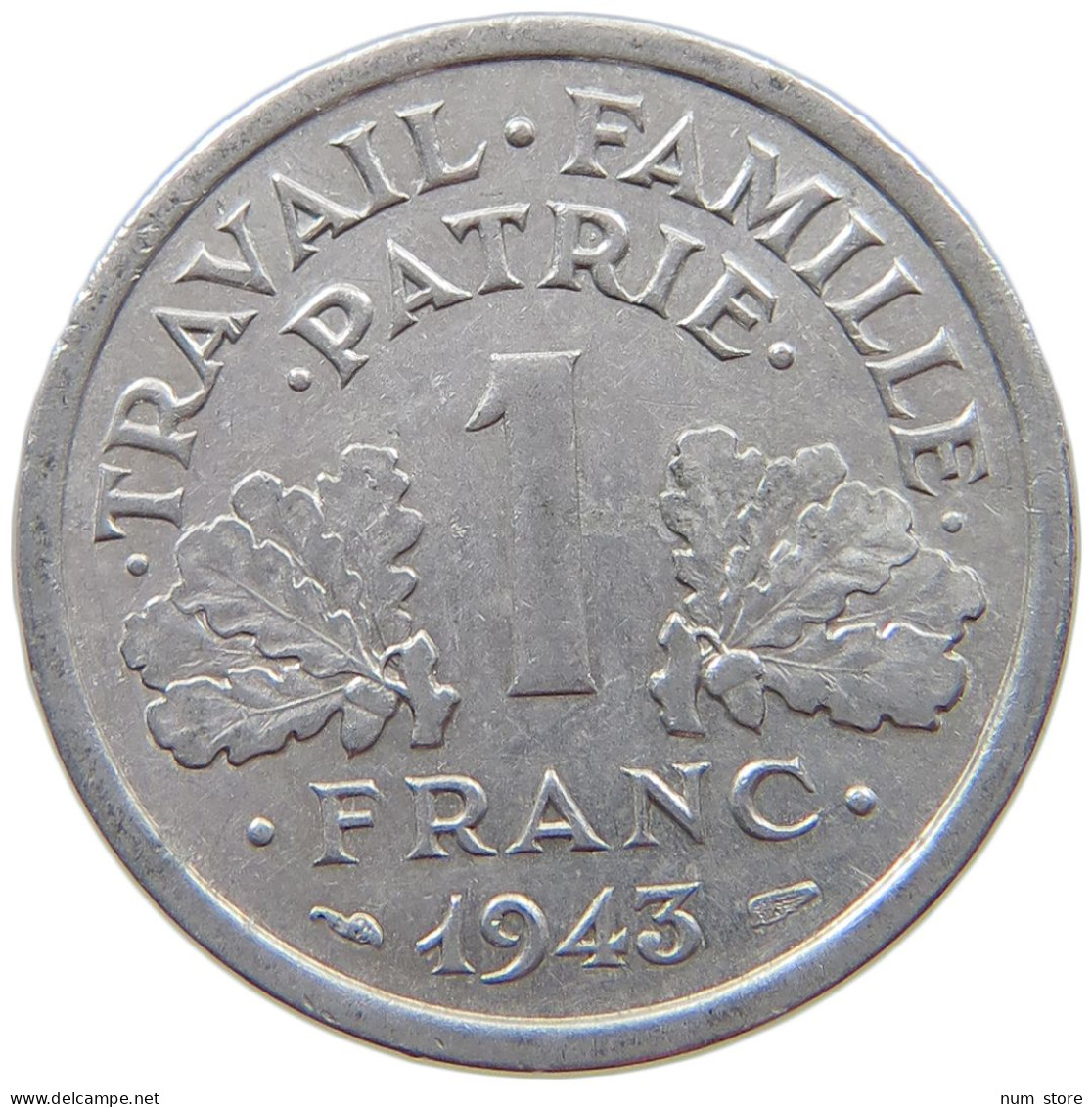 FRANCE 1 FRANC 1943 #s068 0557 - 1 Franc