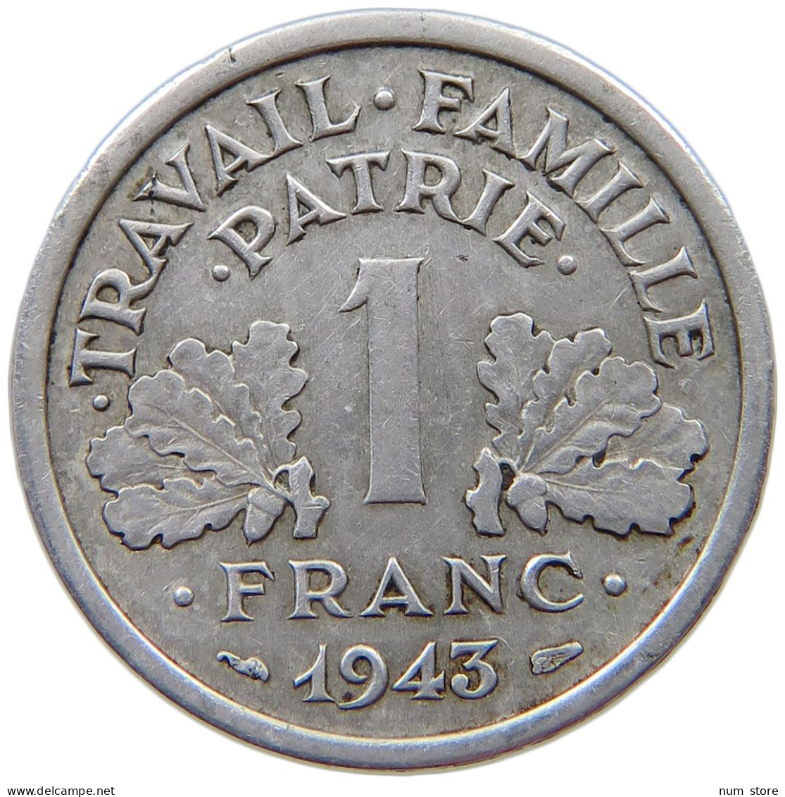 FRANCE 1 FRANC 1943 #s074 0067 - 1 Franc