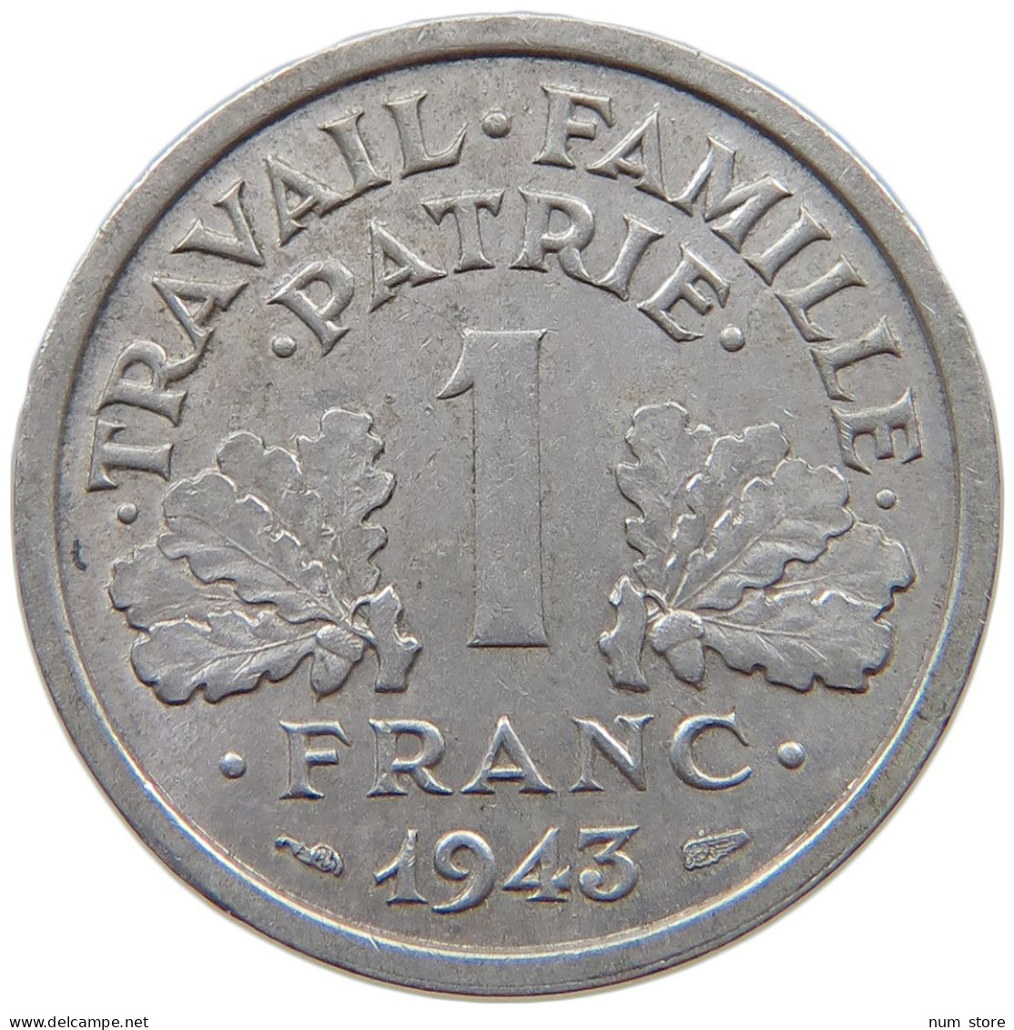 FRANCE 1 FRANC 1943 #s069 0231 - 1 Franc