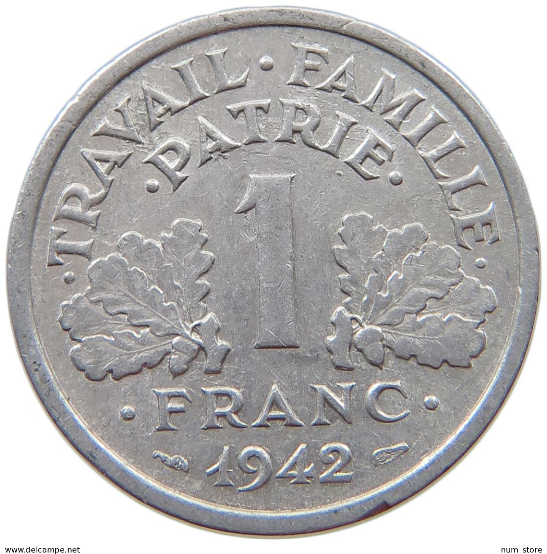 FRANCE 1 FRANC 1942 #s069 0221 - 1 Franc