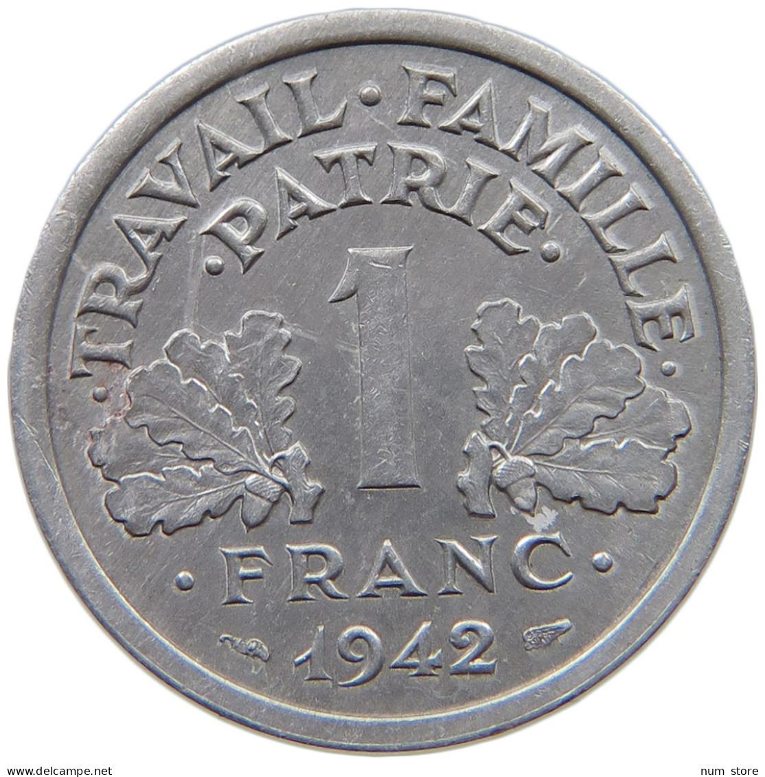 FRANCE 1 FRANC 1942 #a068 0579 - 1 Franc