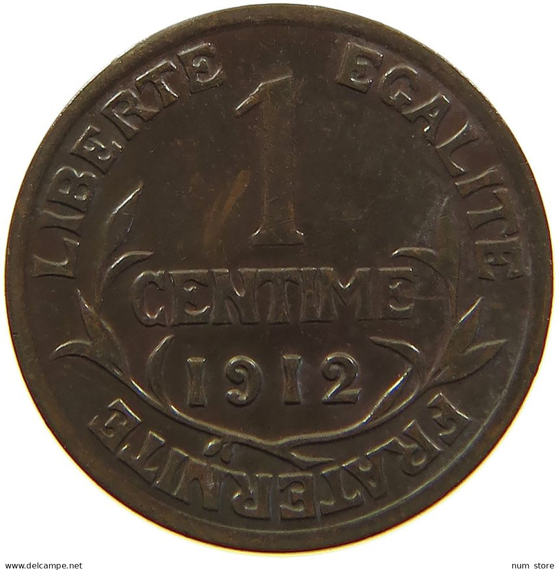 FRANCE 1 CENTIME 1912 #s012 0177 - 1 Centime