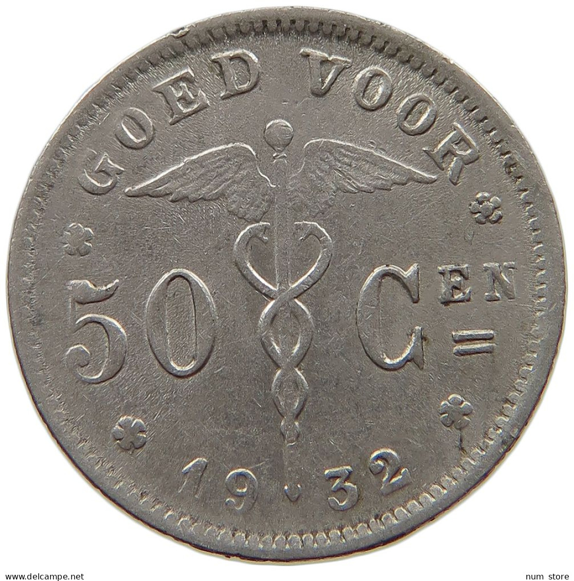 BELGIUM 50 CENTIMES 1932 #s073 0107 - 50 Centimes