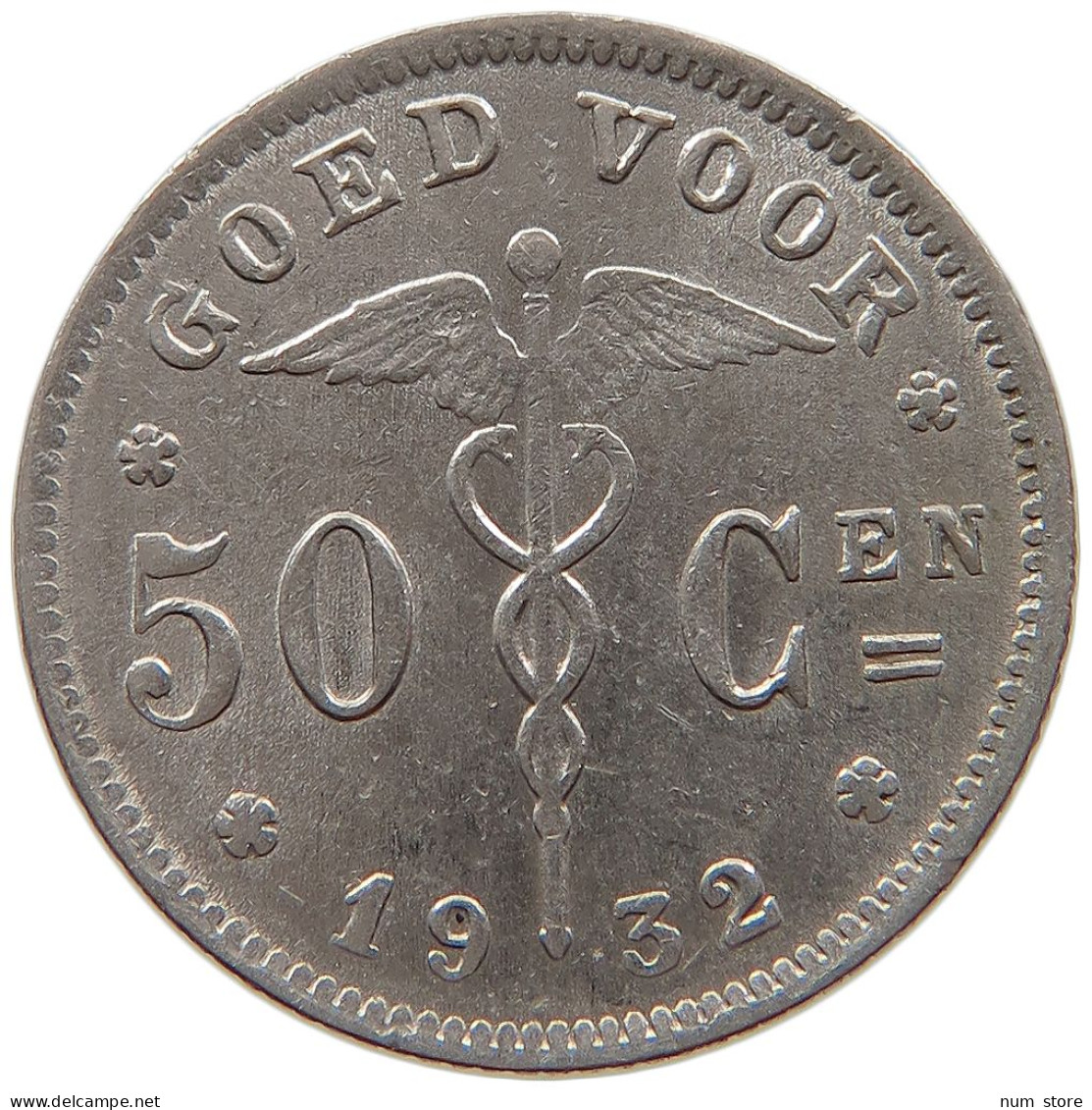 BELGIUM 50 CENTIMES 1932 TOP #s008 0439 - 50 Cent