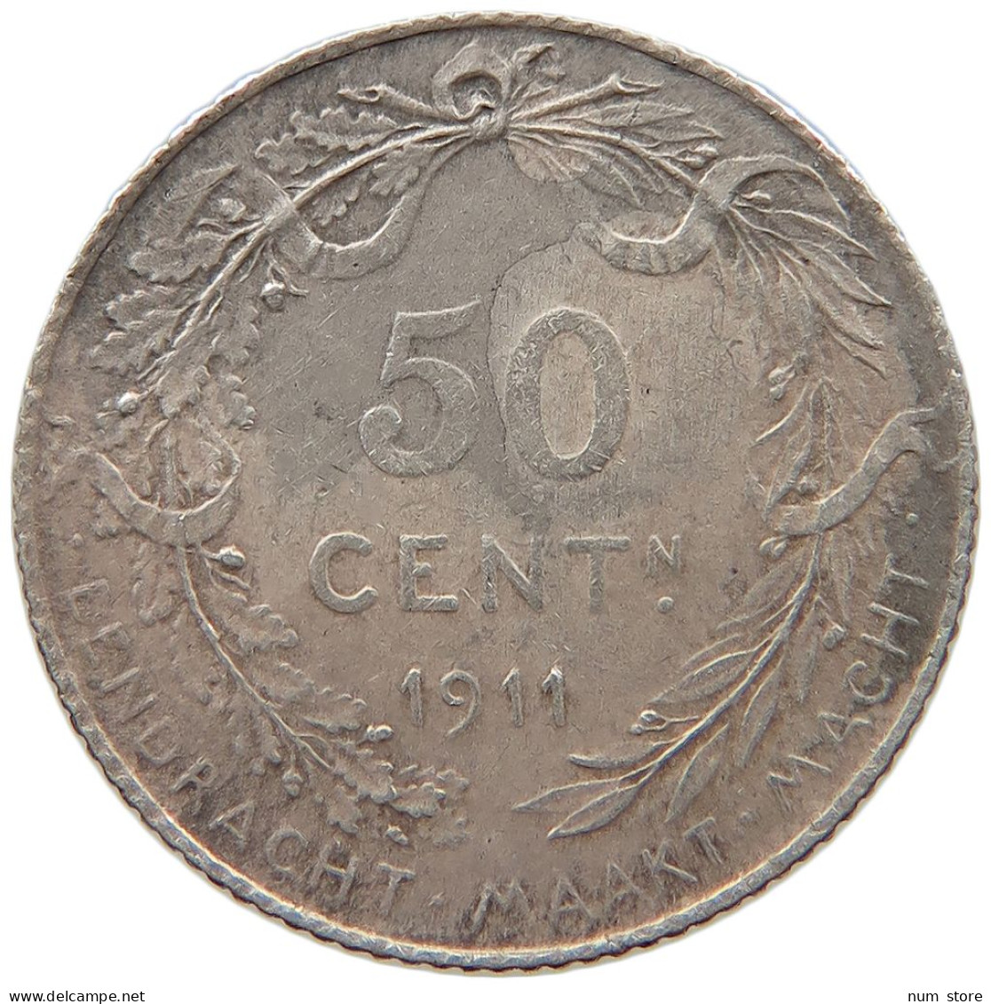BELGIUM 50 CENTIMES 1911 #s012 0009 - 50 Cents