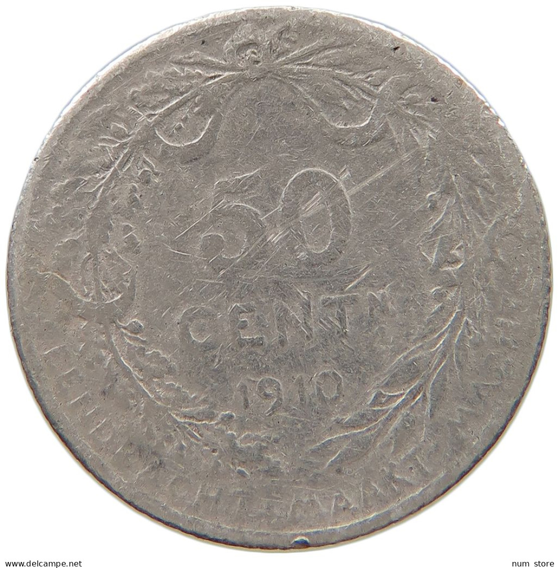 BELGIUM 50 CENTIMES 1910 #a064 0325 - 50 Centimes