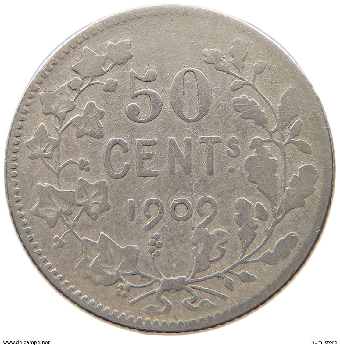 BELGIUM 50 CENTIMES 1909 #a045 0791 - 50 Cents