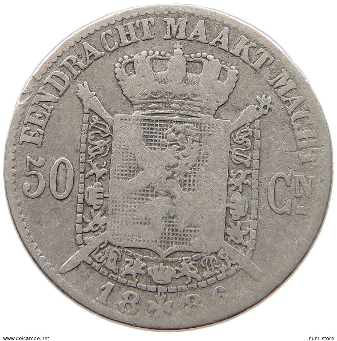 BELGIUM 50 CENTIMES 1886 #s049 0629 - 50 Cents