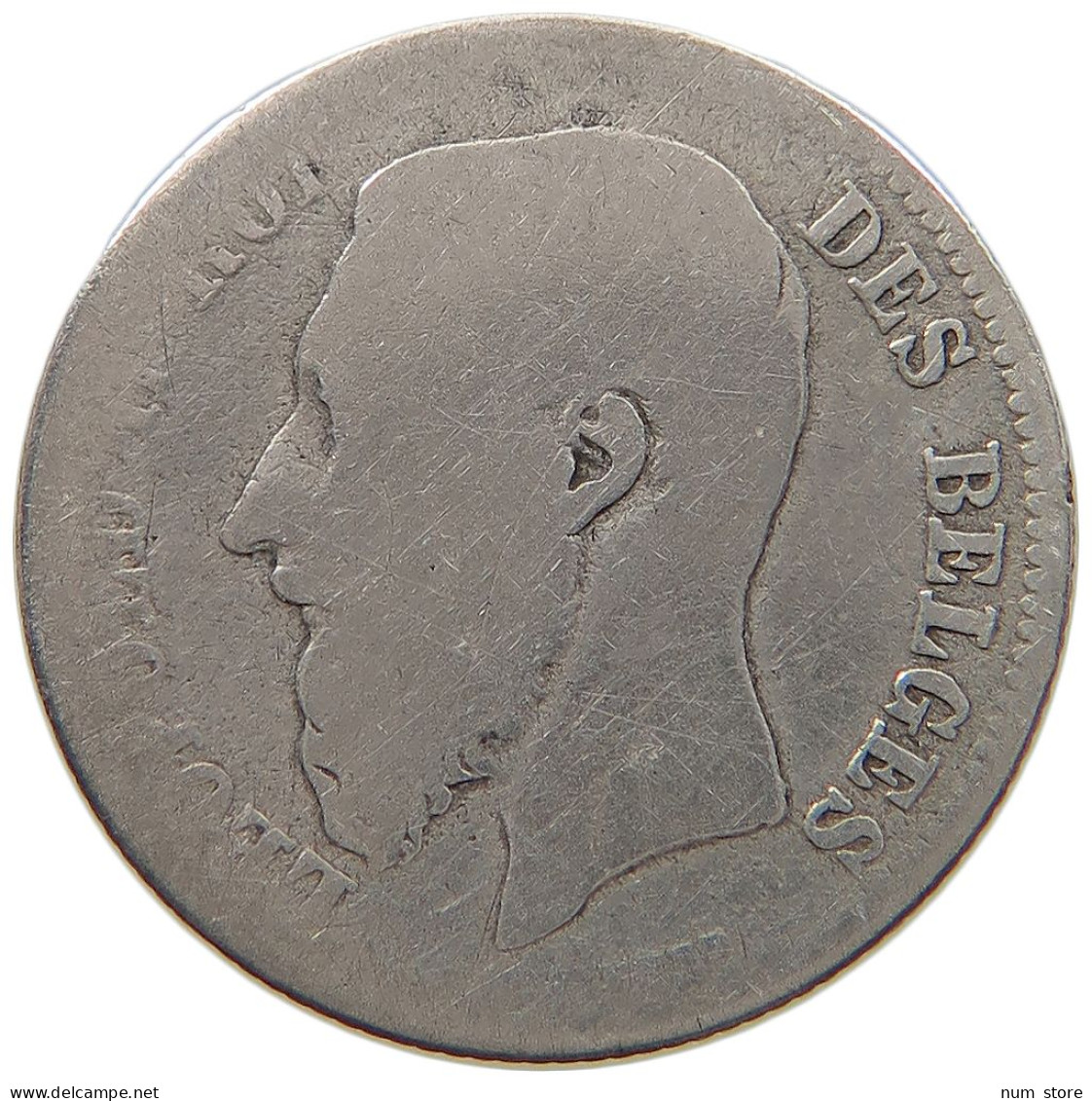 BELGIUM 50 CENTIMES 1866 #a044 0253 - 50 Centimes