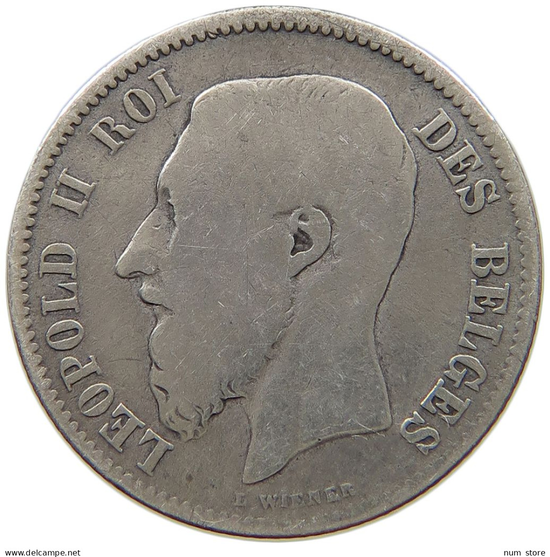 BELGIUM 50 CENTIMES 1866 #a004 0085 - 50 Cent