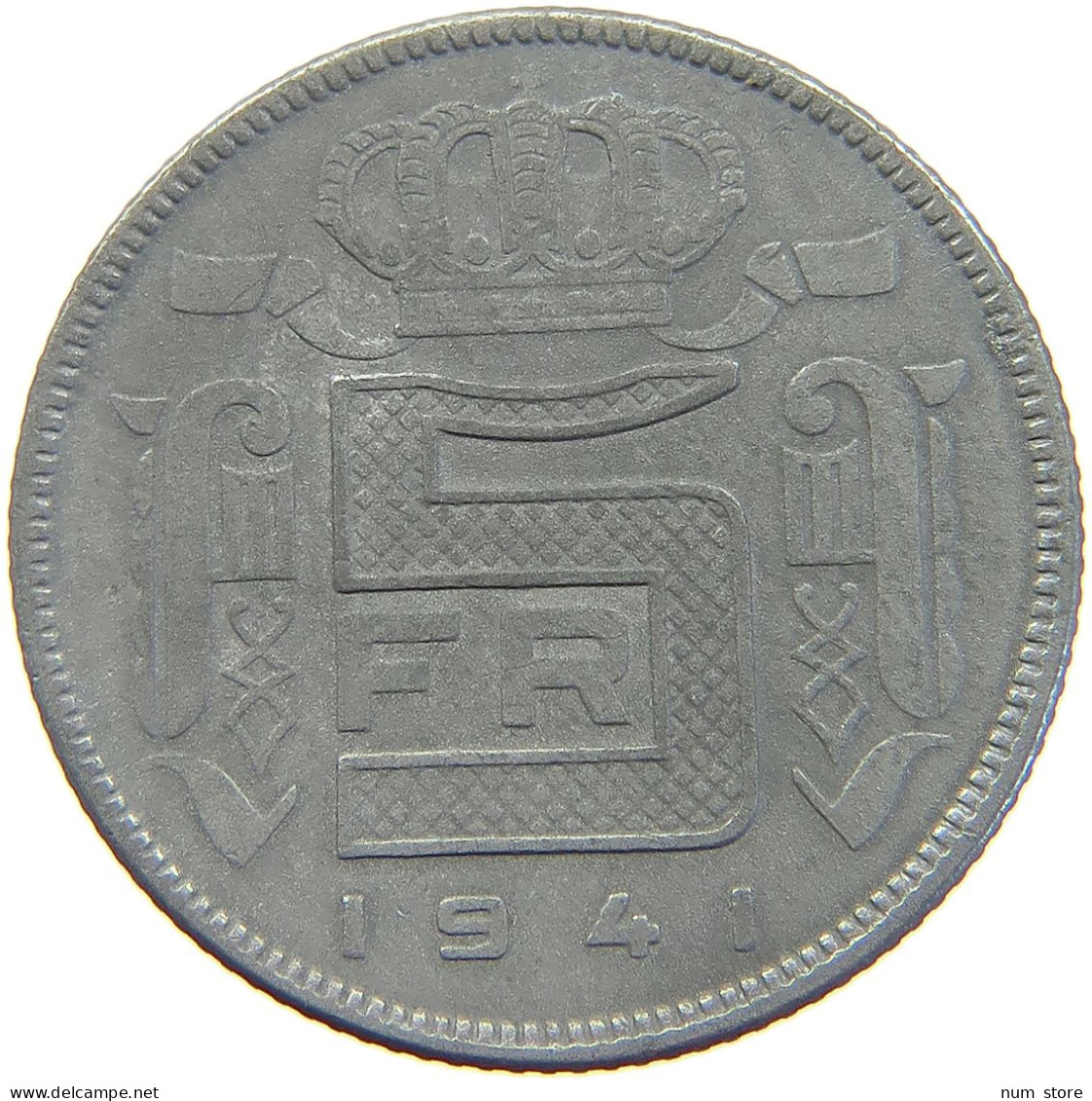 BELGIUM 5 FRANCS 1941 #c058 0355 - 5 Francs