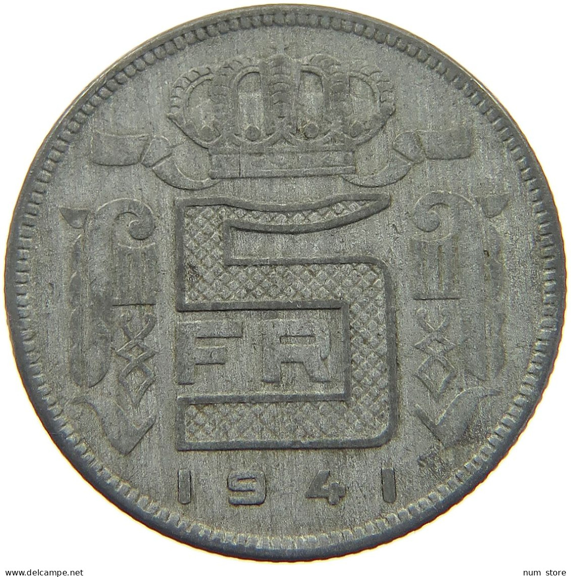 BELGIUM 5 FRANCS 1941 #c075 0779 - 5 Francs