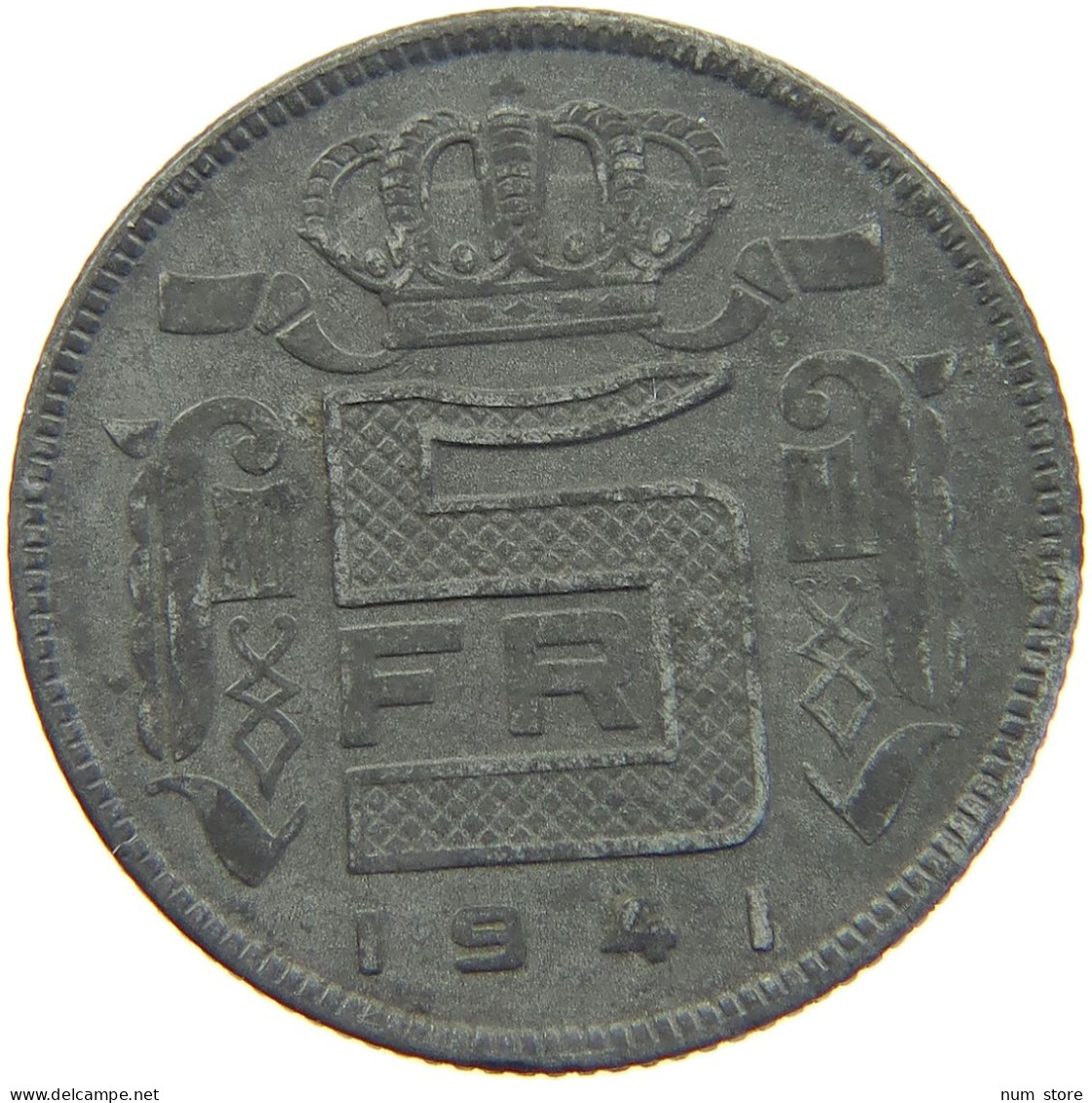 BELGIUM 5 FRANCS 1941 #c019 0513 - 5 Francs