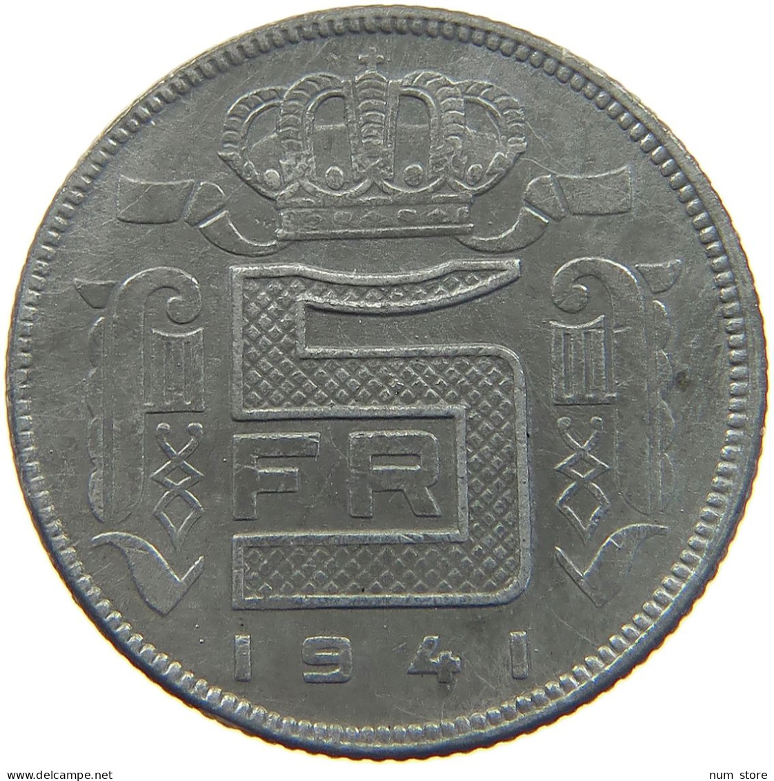 BELGIUM 5 FRANCS 1941 #c020 0403 - 5 Francs