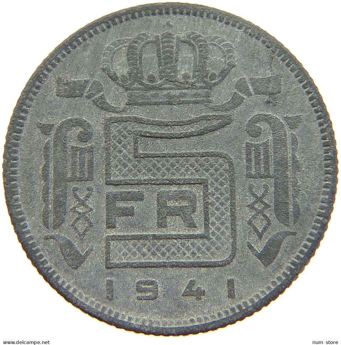 BELGIUM 5 FRANCS 1941 #c045 0525 - 5 Francs