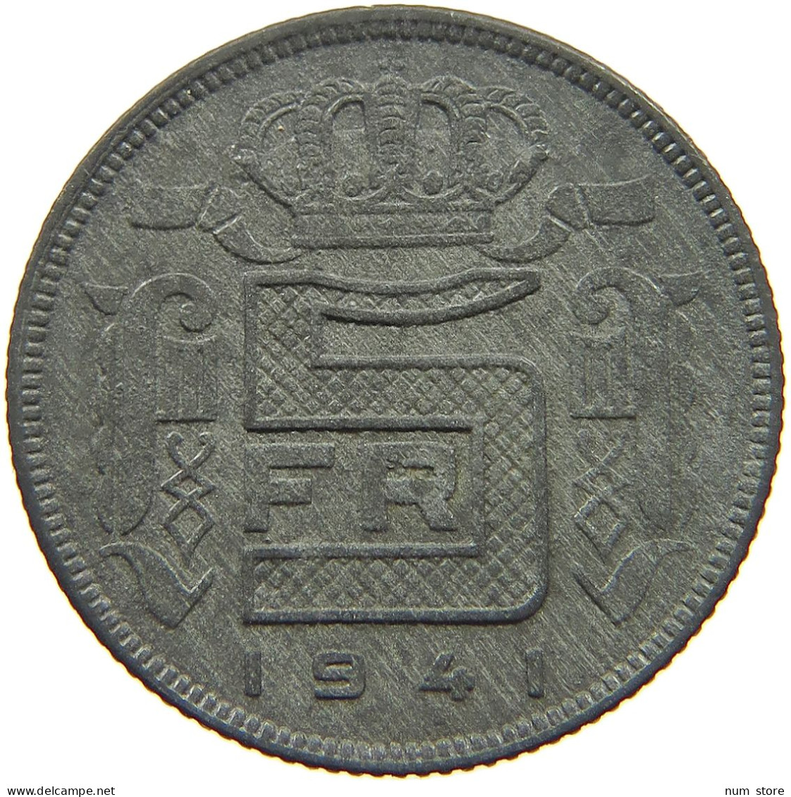 BELGIUM 5 FRANCS 1941 #a006 0123 - 5 Francs