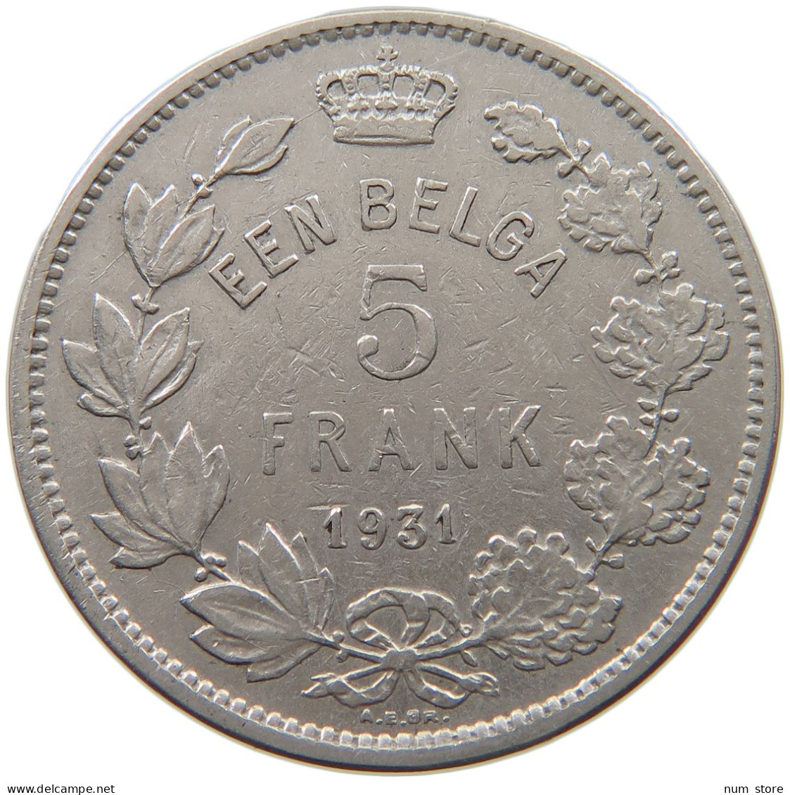 BELGIUM 5 FRANCS 1931 #a030 0331 - 5 Francs & 1 Belga
