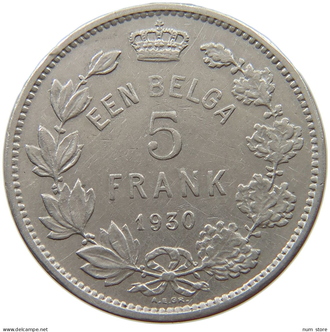 BELGIUM 5 FRANCS 1930 #s072 0351 - 5 Frank & 1 Belga