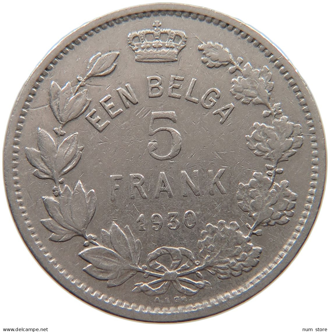 BELGIUM 5 FRANCS 1930 #c035 0181 - 5 Frank & 1 Belga