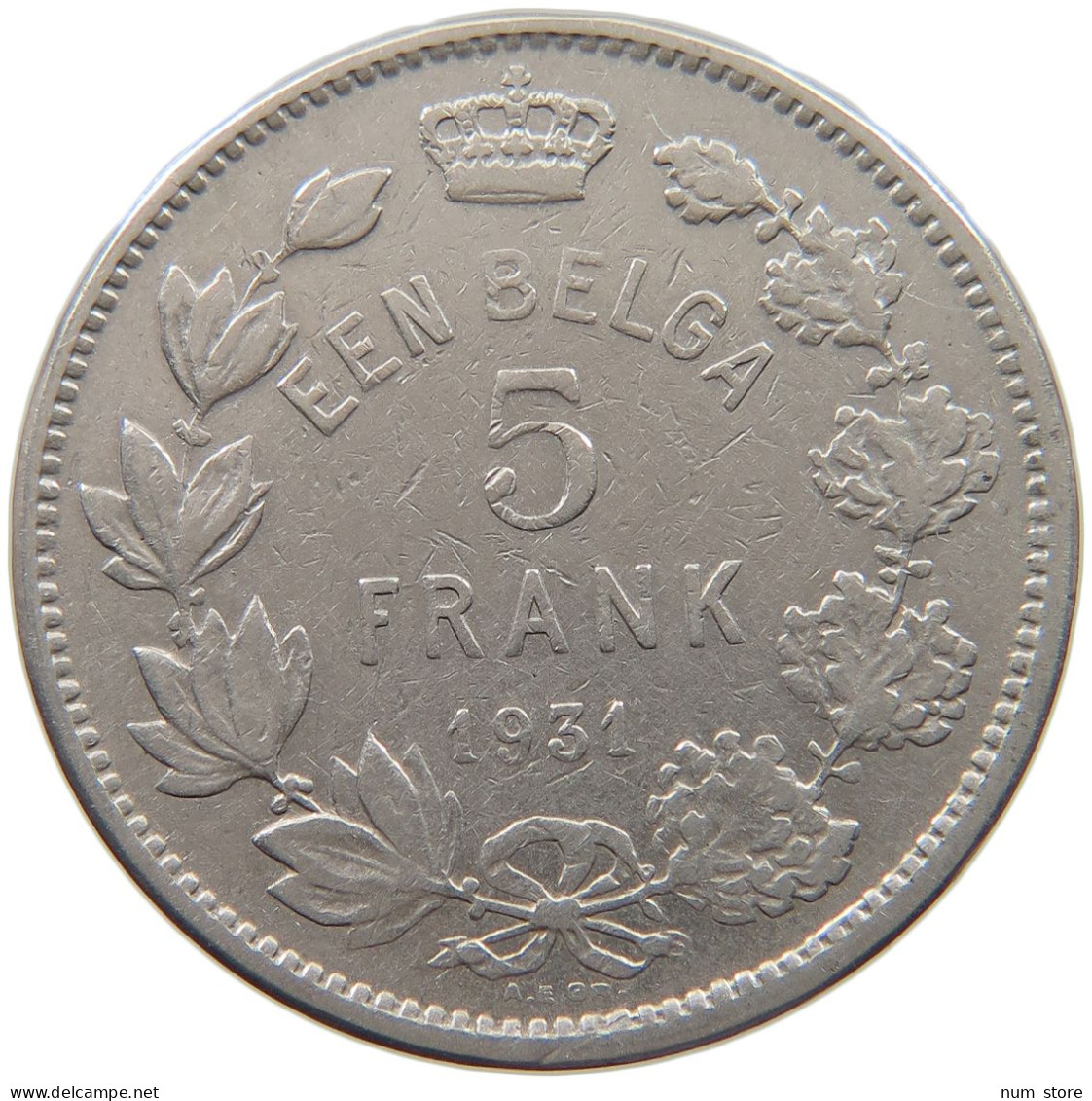 BELGIUM 5 FRANCS 1931 #c019 0683 - 5 Francs & 1 Belga