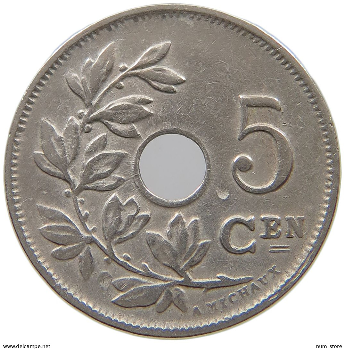 BELGIUM 5 CENTIMES 1922/12 #a073 0161 - 5 Cents