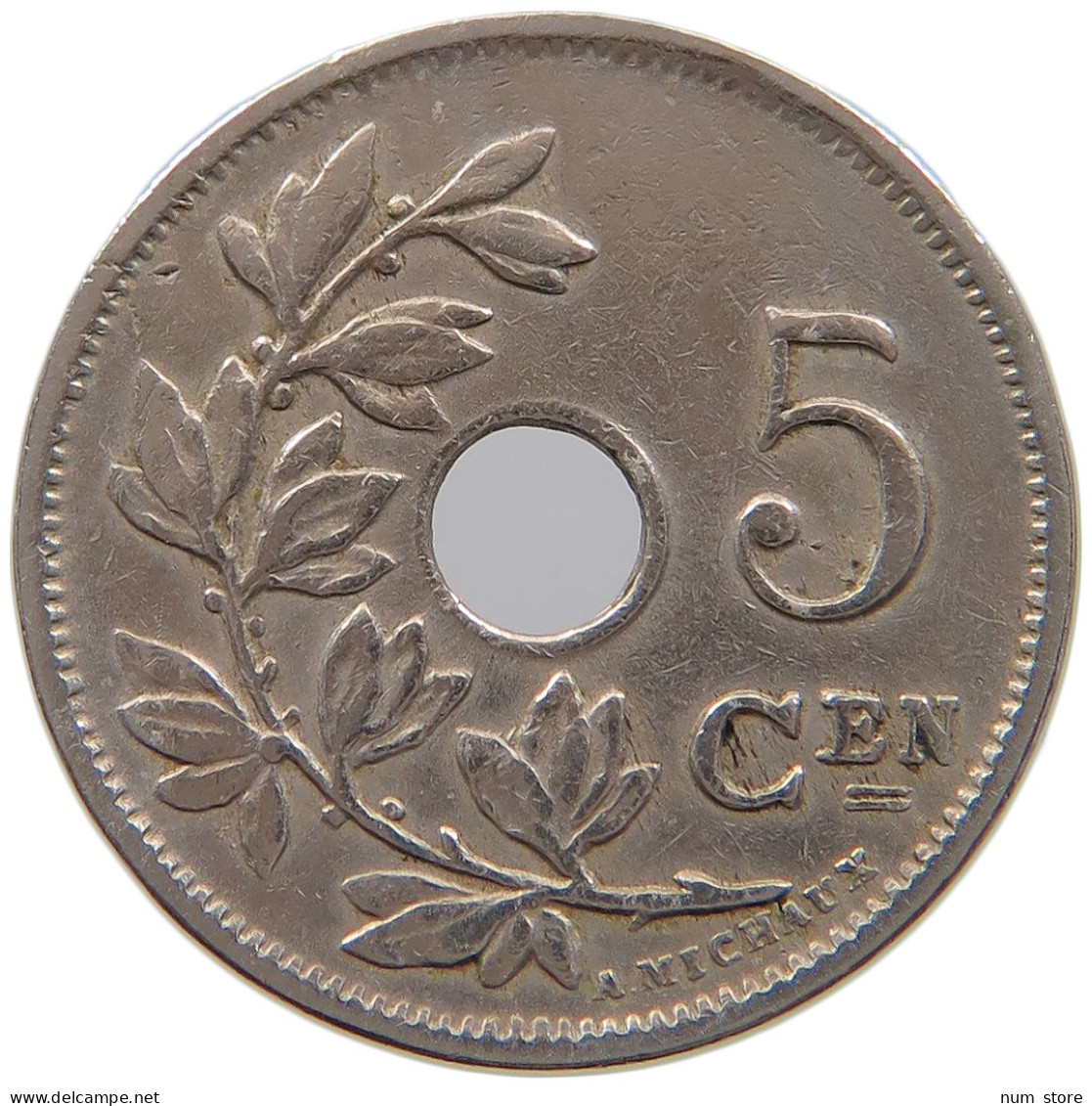 BELGIUM 5 CENTIMES 1922 #a080 0529 - 5 Cent