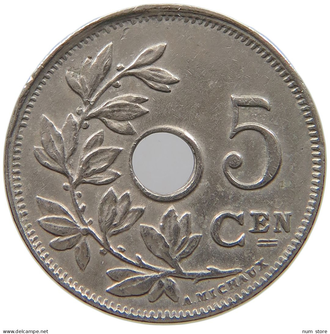 BELGIUM 5 CENTIMES 1922 #a073 0155 - 5 Cents