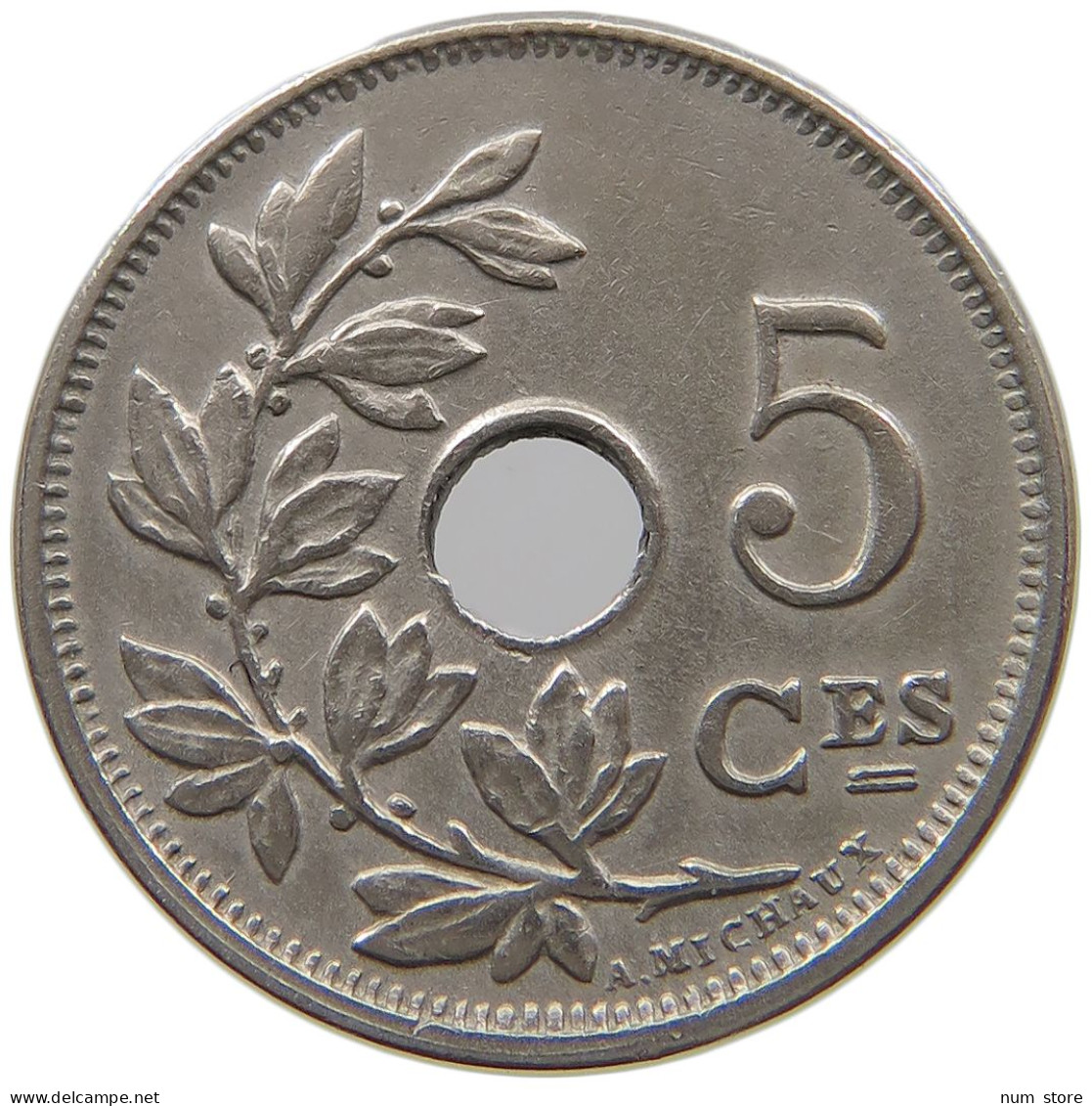 BELGIUM 5 CENTIMES 1920 #a073 0163 - 5 Cent