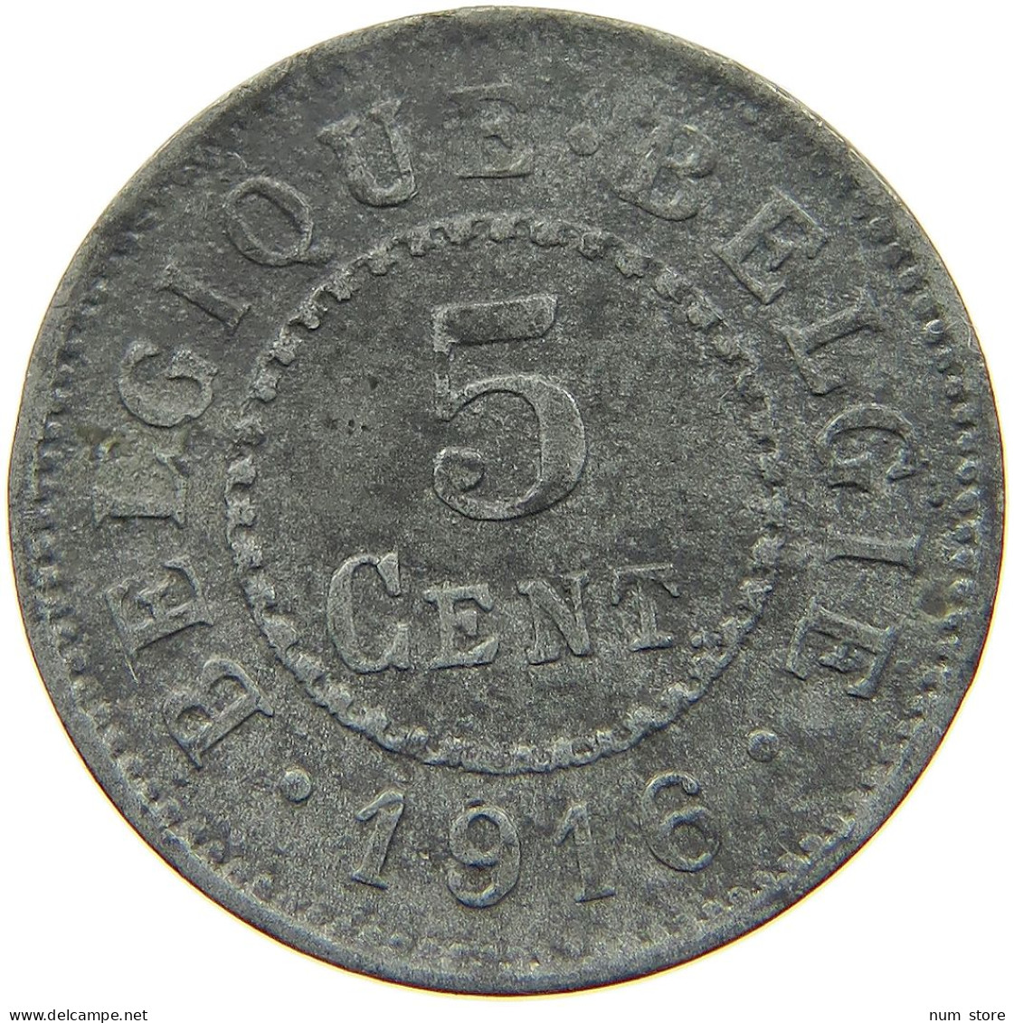 BELGIUM 5 CENTIMES 1916 #c084 0633 - 5 Cents