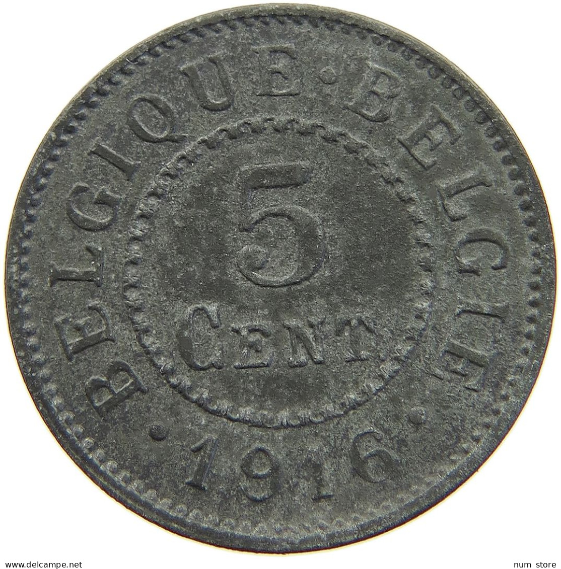 BELGIUM 5 CENTIMES 1916 #c052 0619 - 5 Cent