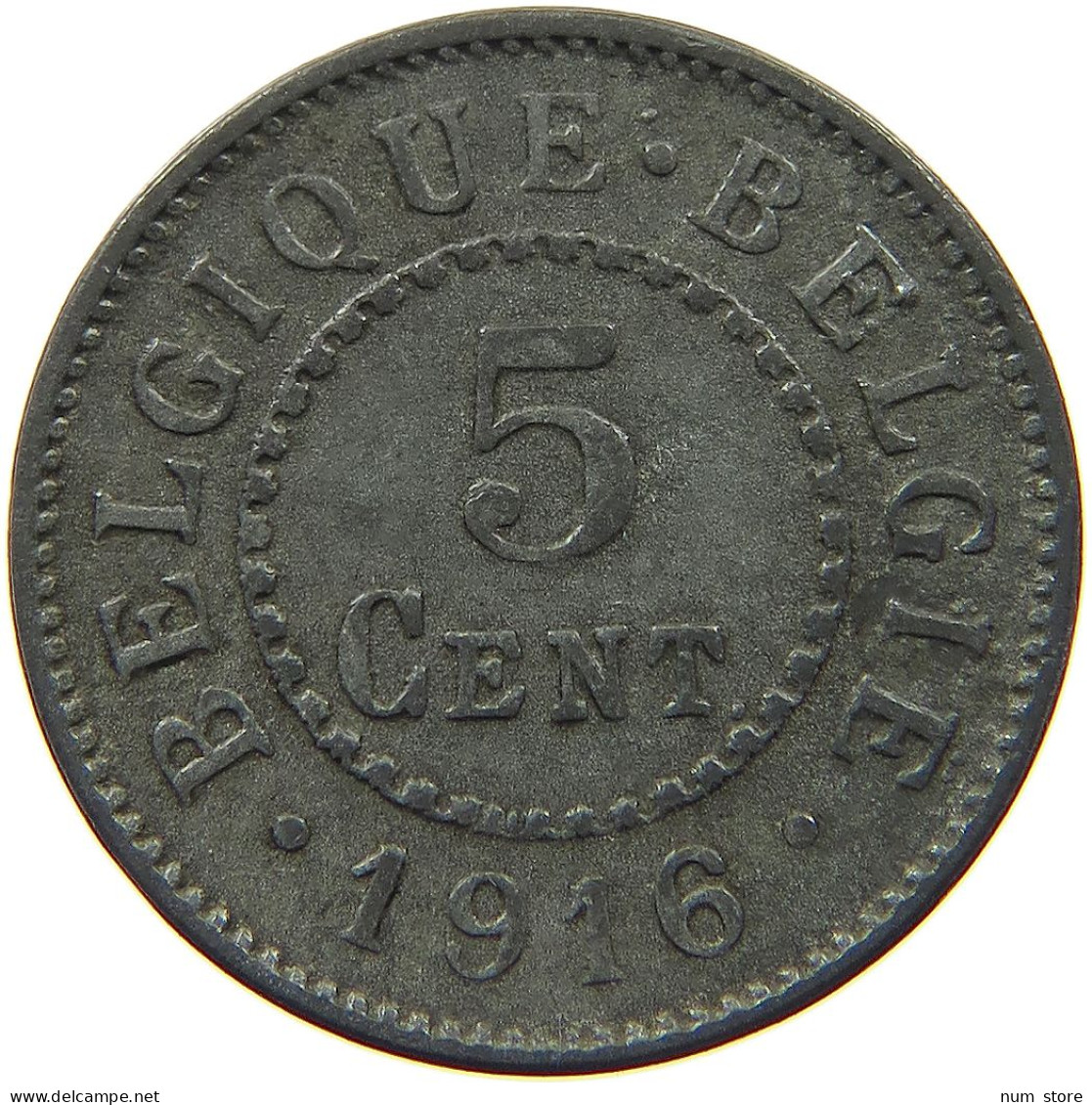 BELGIUM 5 CENTIMES 1916 #a057 0103 - 5 Cents