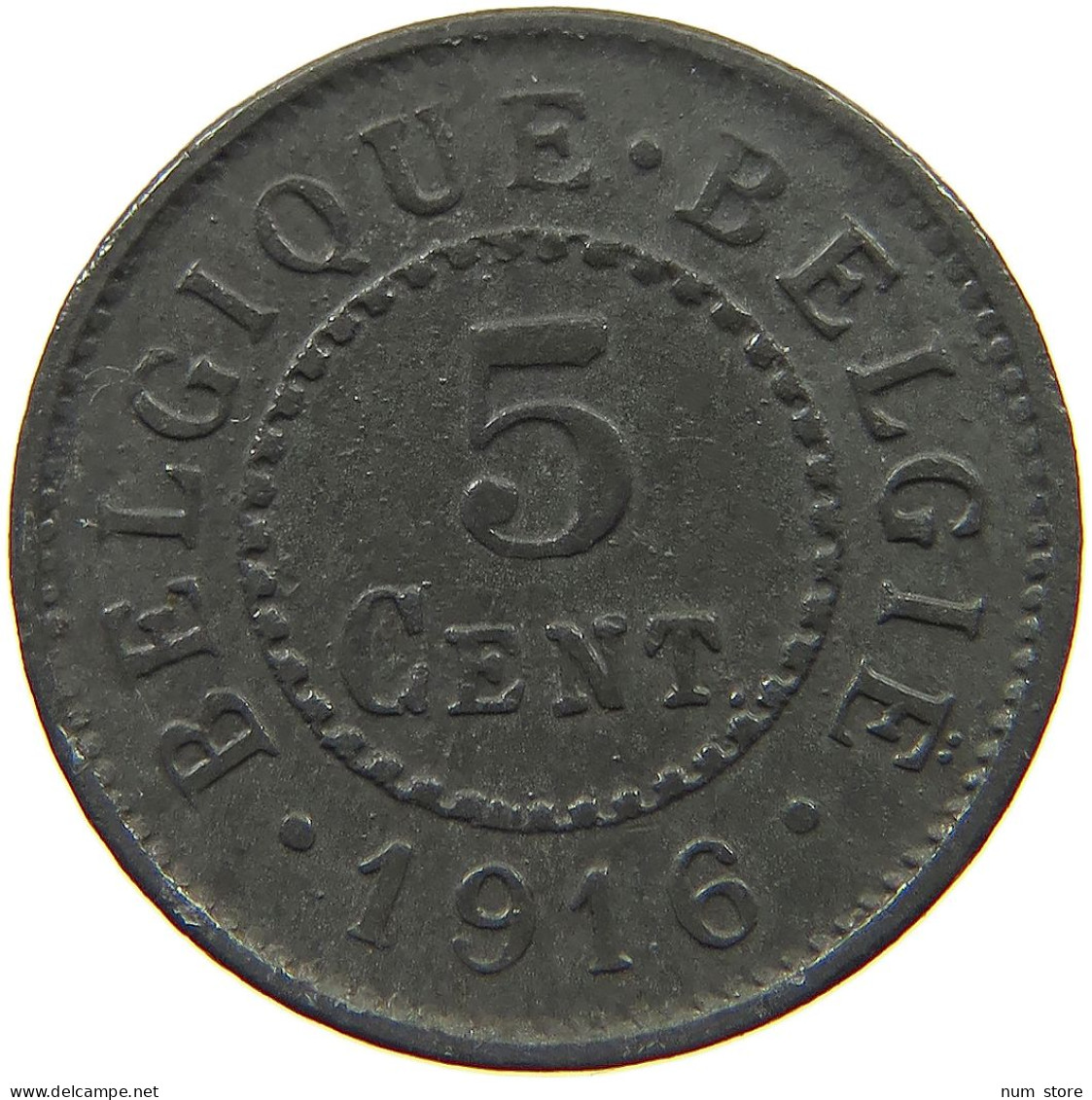 BELGIUM 5 CENTIMES 1916 #a057 0095 - 5 Cents