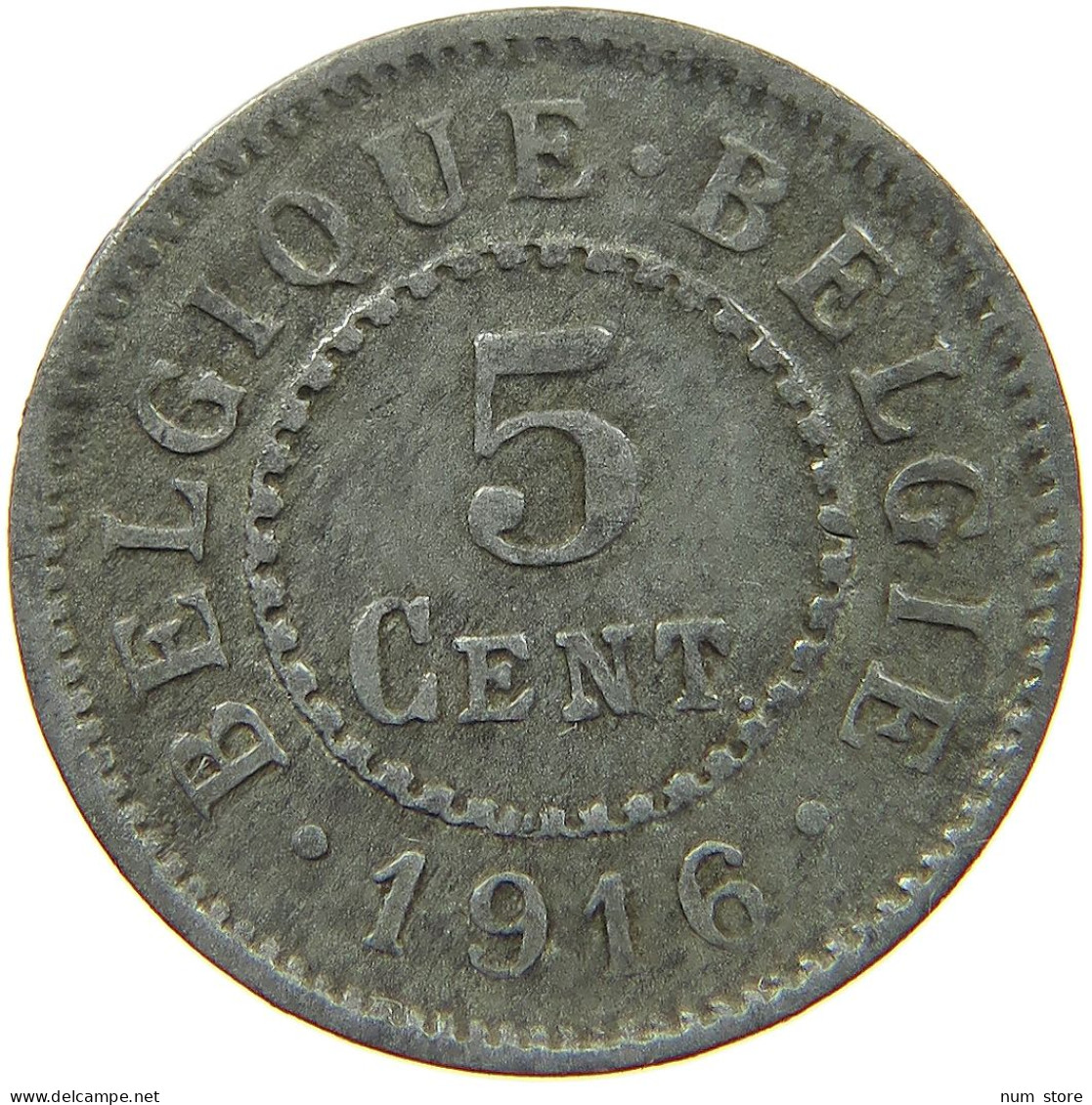 BELGIUM 5 CENTIMES 1916 #a057 0085 - 5 Cents