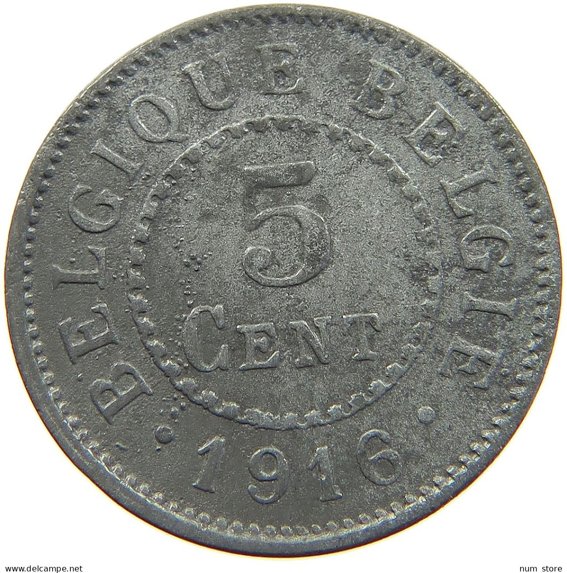 BELGIUM 5 CENTIMES 1916 #a057 0079 - 5 Cents