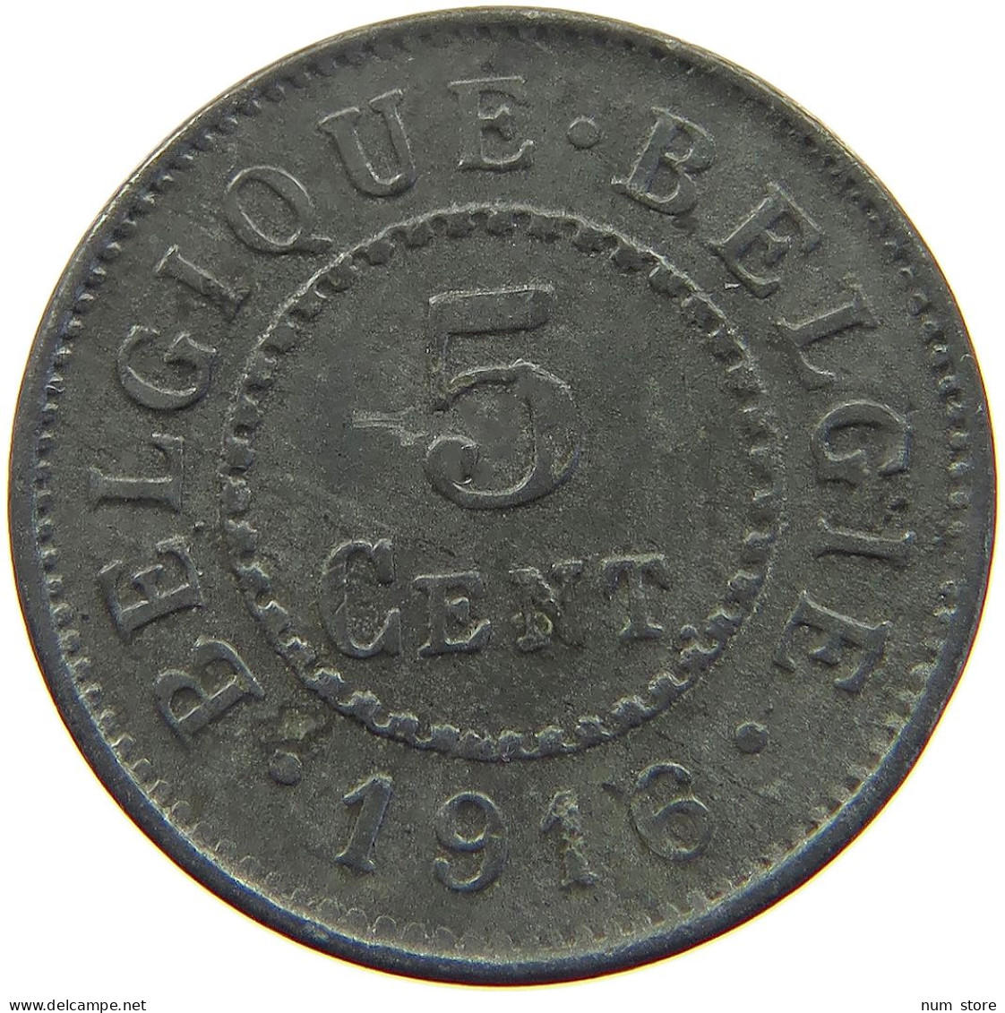 BELGIUM 5 CENTIMES 1916 #a006 0529 - 5 Cent