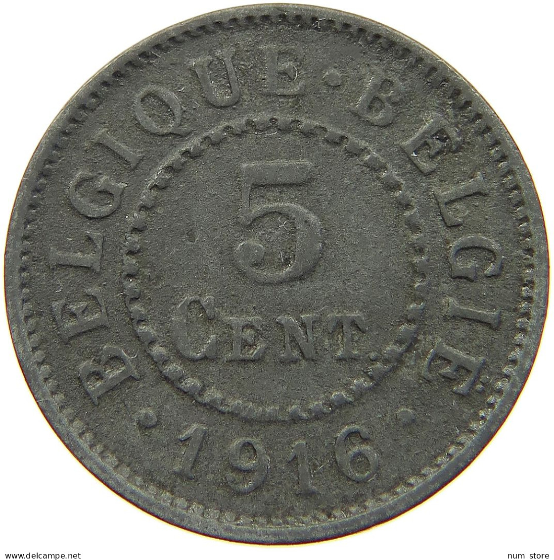 BELGIUM 5 CENTIMES 1916 #a006 0517 - 5 Cents