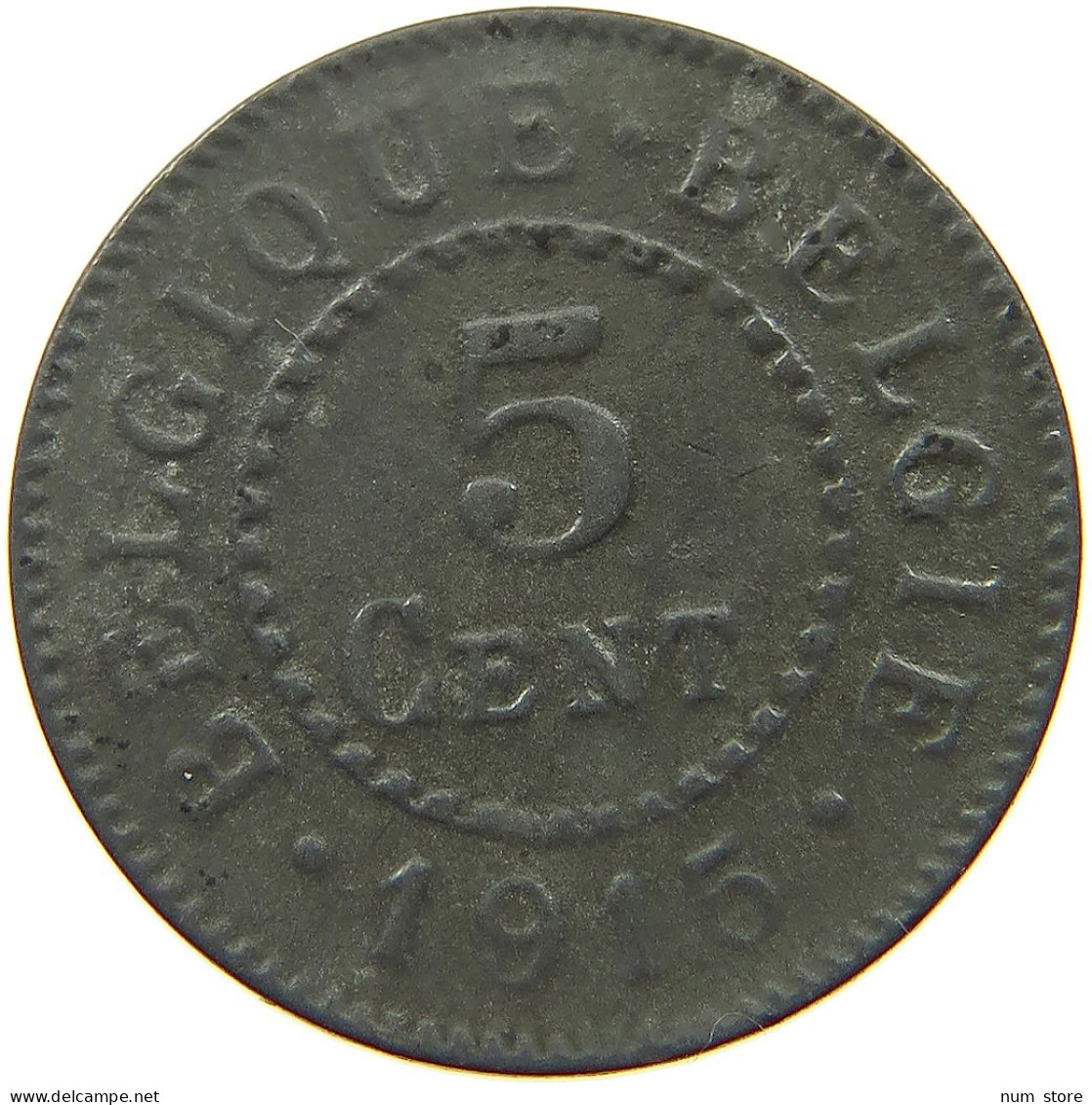 BELGIUM 5 CENTIMES 1915 #a006 0543 - 5 Cents