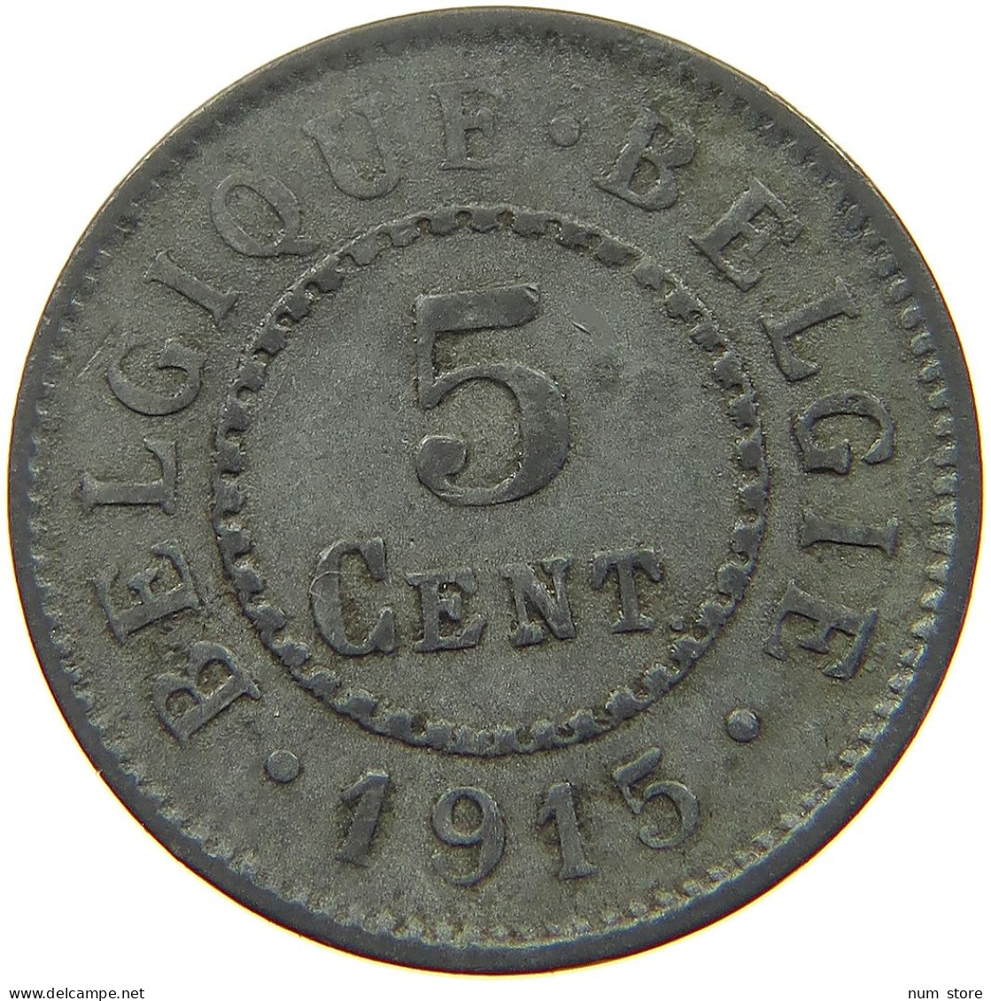 BELGIUM 5 CENTIMES 1915 #a006 0521 - 5 Cent