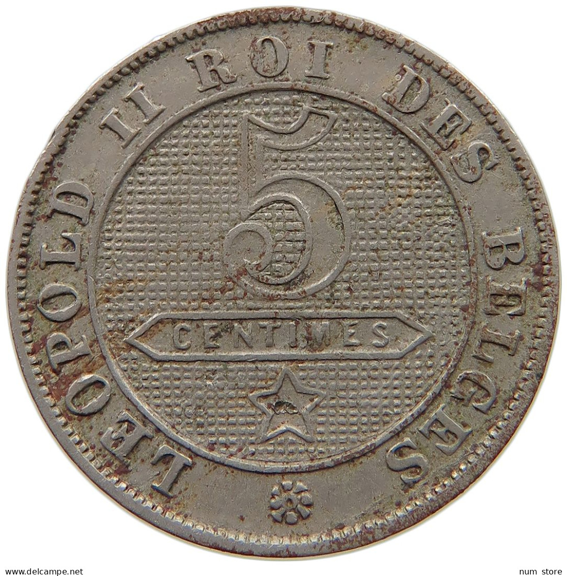 BELGIUM 5 CENTIMES 1895 #c032 0785 - 5 Cents