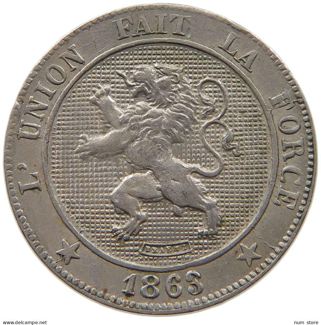 BELGIUM 5 CENTIMES 1863 #c021 0253 - 5 Cent