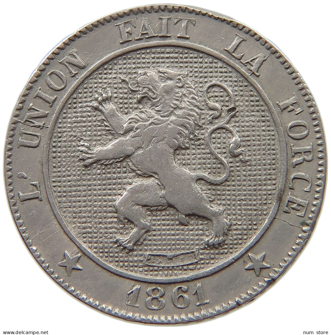 BELGIUM 5 CENTIMES 1861 #a017 1005 - 5 Cents