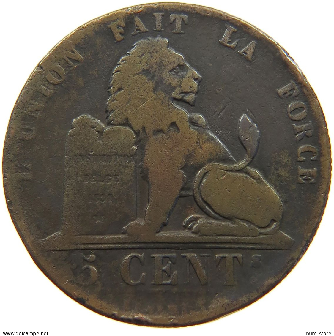 BELGIUM 5 CENTIMES 1850 #a059 0455 - 5 Centimes