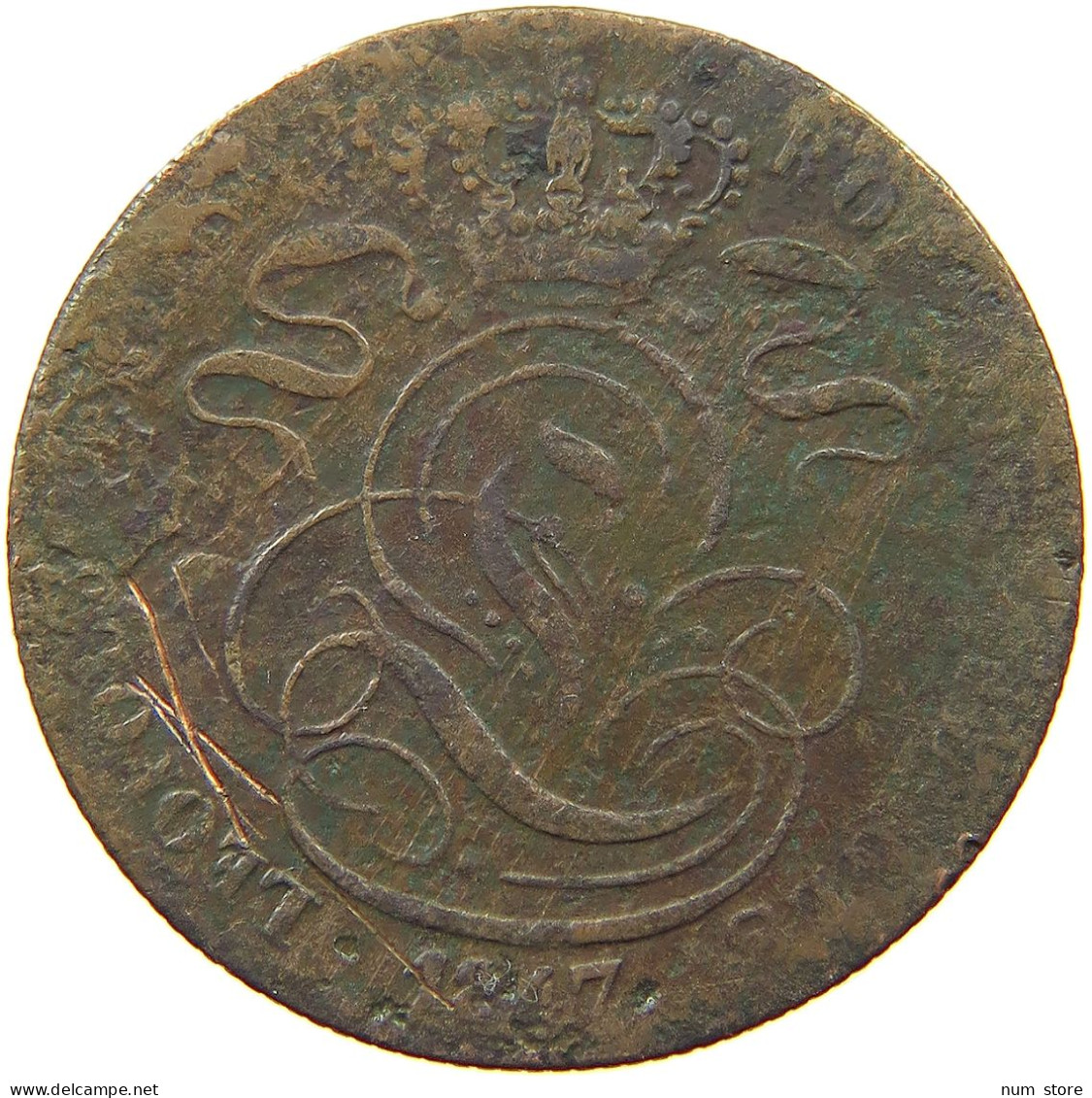 BELGIUM 5 CENTIMES 1847 #a009 0303 - 5 Cent