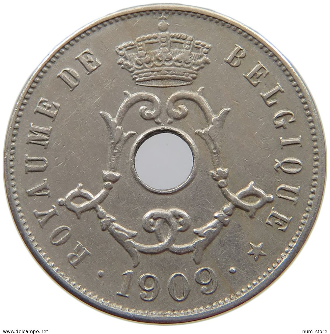 BELGIUM 25 CENTIMES 1909 #s039 0423 - 25 Cent