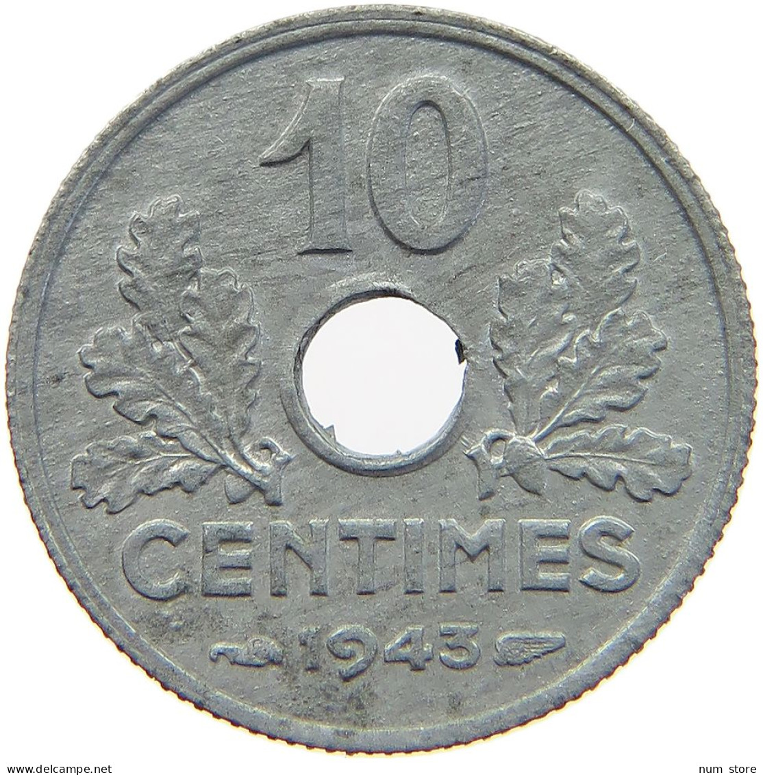 FRANCE 10 CENTIMES 1943 TOP #c020 0483 - 10 Centimes