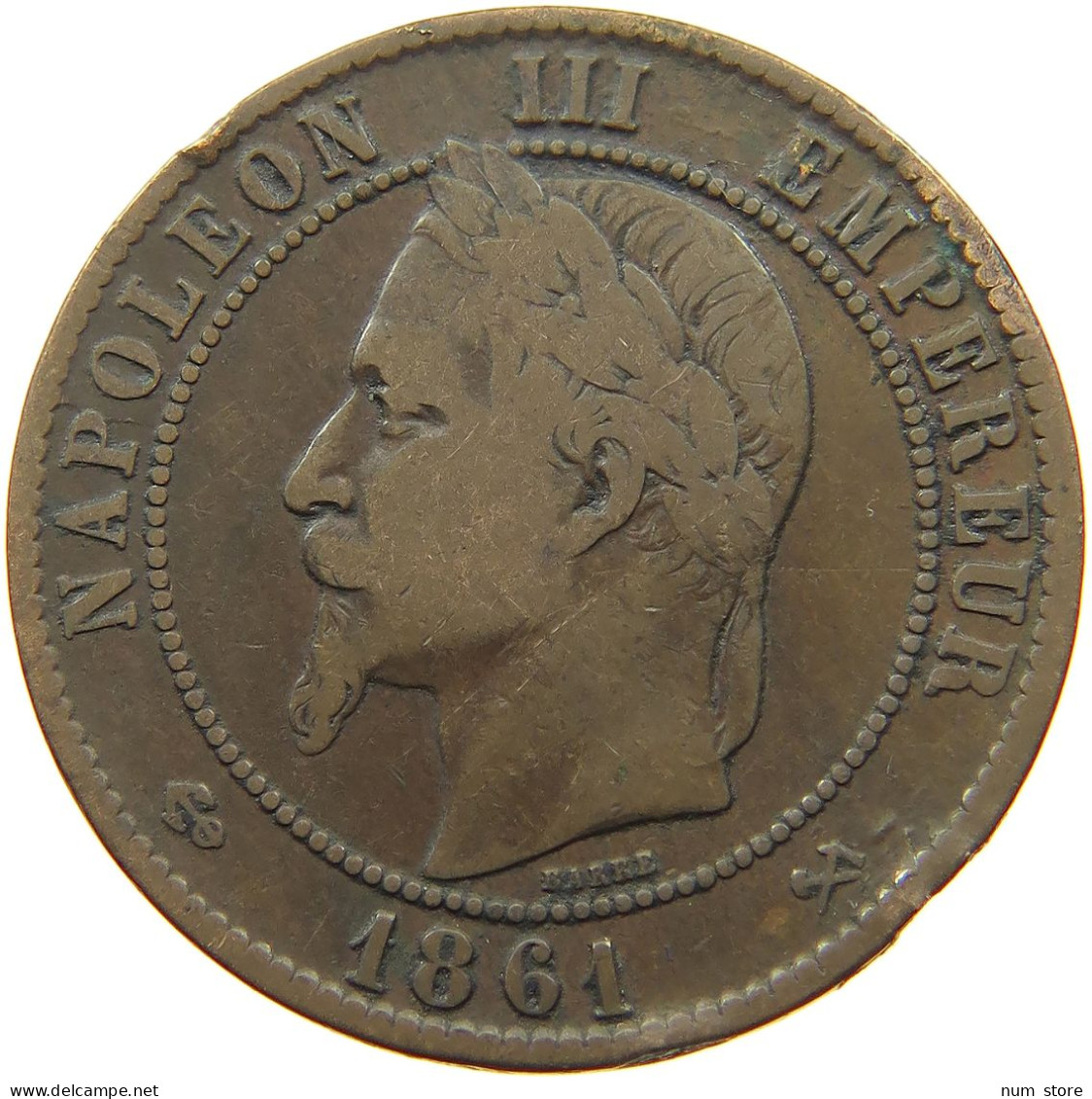 FRANCE 10 CENTIMES 1861 K #s036 0101 - 10 Centimes