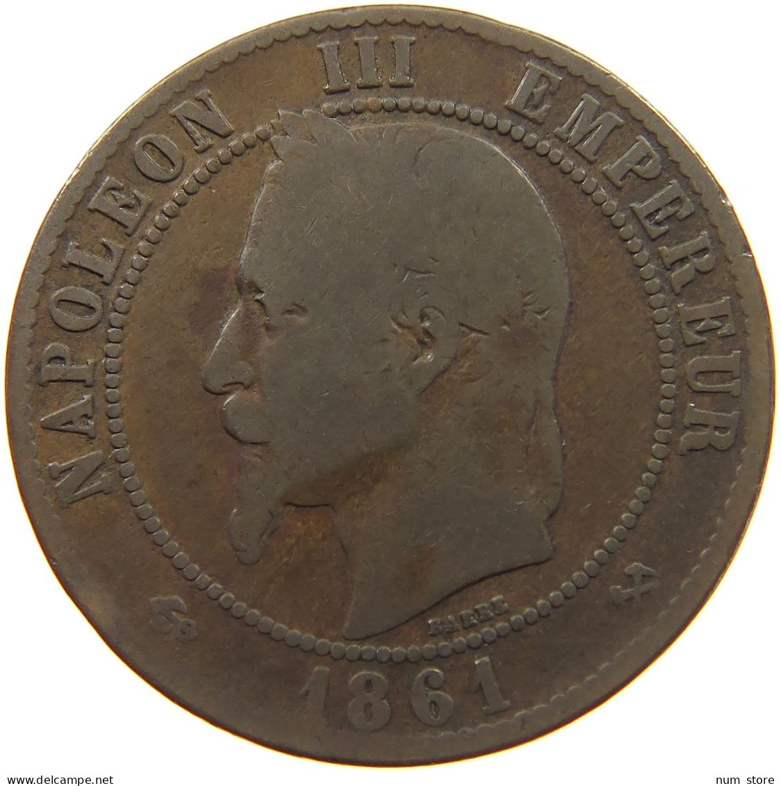 FRANCE 10 CENTIMES 1861 K #a059 0367 - 10 Centimes