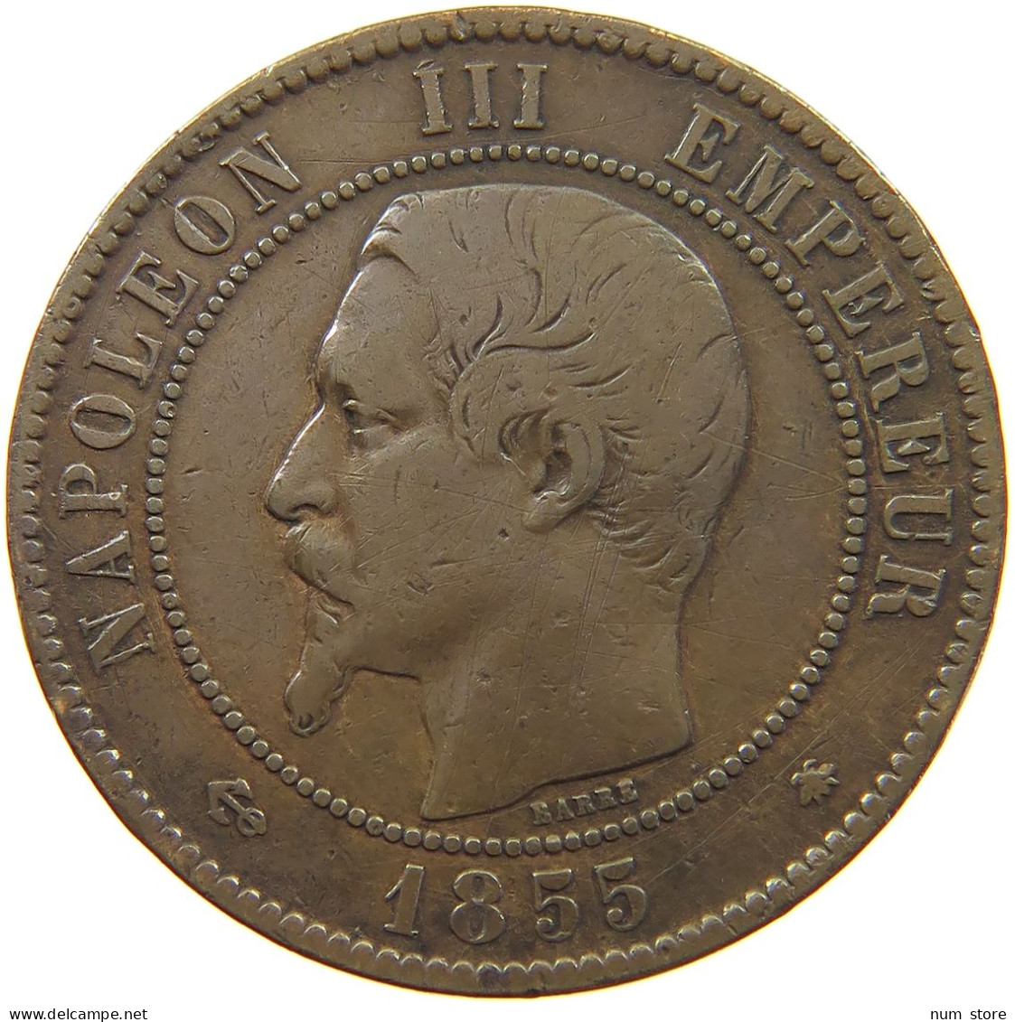 FRANCE 10 CENTIMES 1855 BB #a059 0359 - 10 Centimes