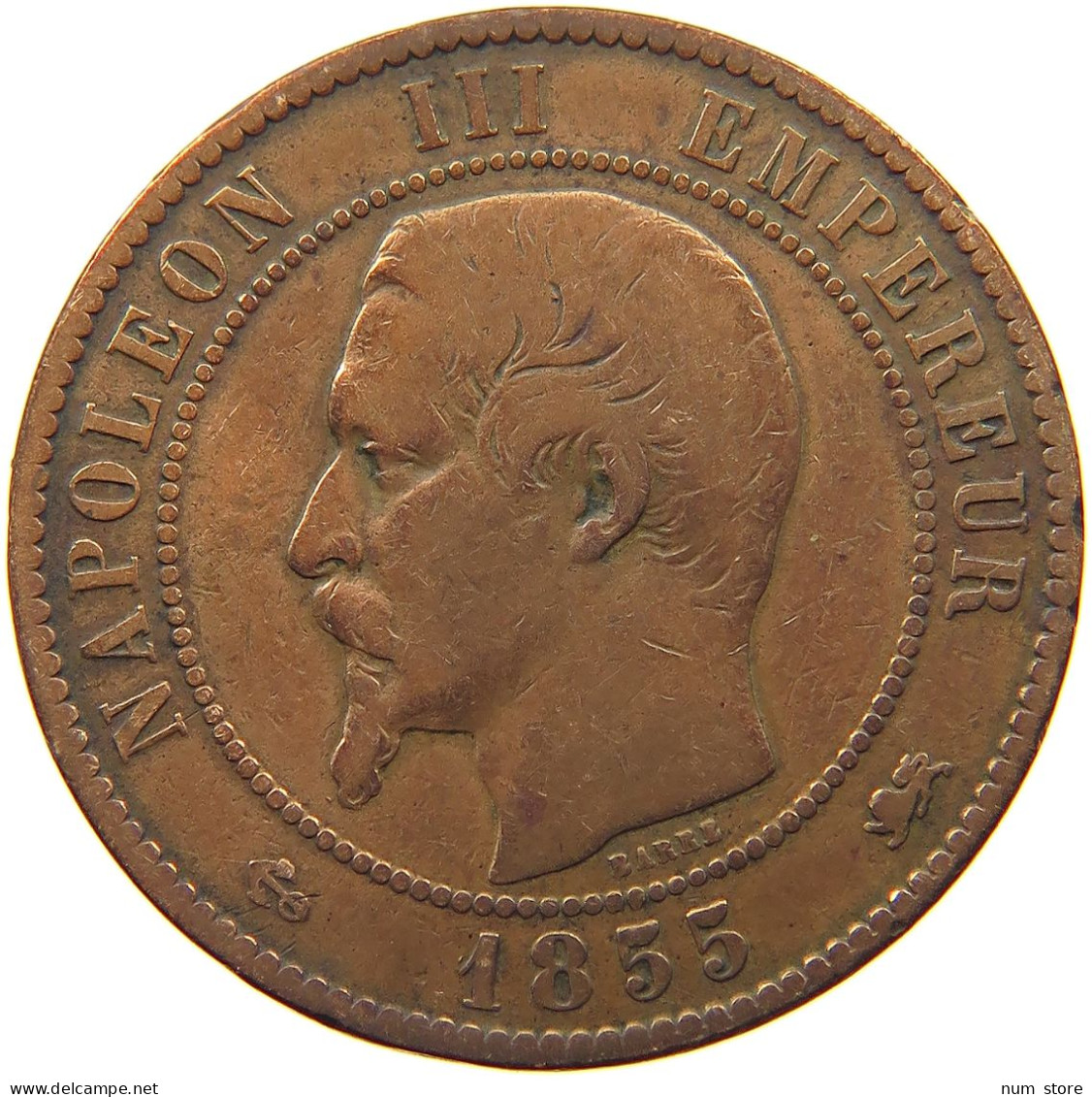 FRANCE 10 CENTIMES 1855 D #s036 0123 - 10 Centimes